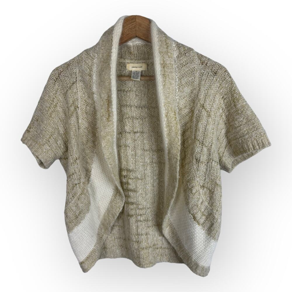 Sleeping on Snow Anthro Womens size Small Cardigan Bolero Angora Wool Sweater